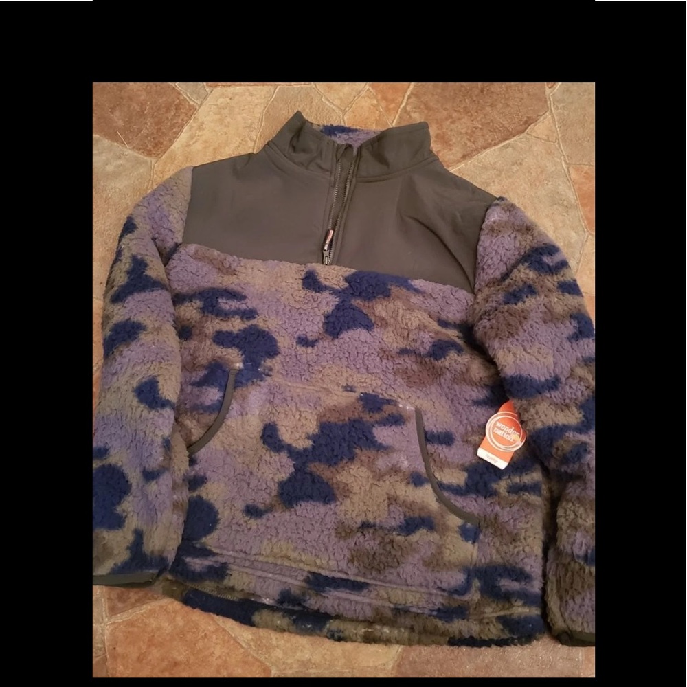Boys Wonder Nation Camouflage 1/4 ZIP Sherpa